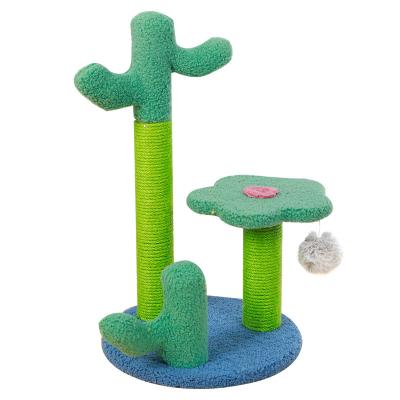 China Sisal Cactus Climbing Frame Post Sustainable Vertical Scratching Pet Toy Cat Tree for sale