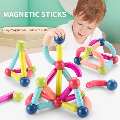 China DIY TOY Amazon Popular Educational Stem Toys 3D Magnet Balls and Rods Set Kids Flexible Magnetic Building Sticks and Balls for sale