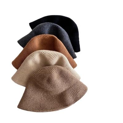 China Maintain Autumn Winter Thick Wool Bucket Hat Outing Easy Match Solid Color Fisherman Hat Solid Color Minority Fashion Decoration Hat for sale