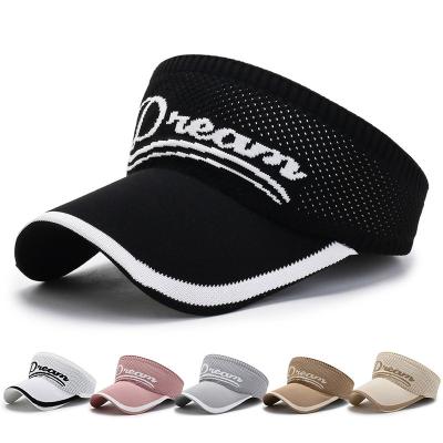 China COMMON wholesale men women fashion cheap sun visor hat big brim sunshade cotton knitted shirtless elastic baseball cap for sale