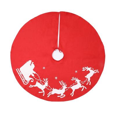 China Christamas Decoration Christmas Decorations Ornaments Santa Deer Pattern Carpet Non-woven Tree Skirt Red Carpet for sale