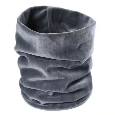 China Luxury Custom Soft Warm Velvet Scarf Double Layers Winter Mens Womens Winter Hoodie Snood Outdoor Knitted Scarf for sale