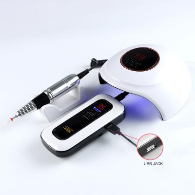 China New Arrival 35000rpm Art Beauty Salon SML Portable Nail Drill Machine Cordless Electric Rechargeable Pedicure Folder Manicure Nail Drill Machine for sale