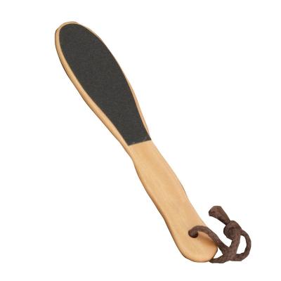 China Eco-Friendly Custom Logo Side Exfoliating Wooden Foot Foot File Manicure Pedicure Skin Remove Tool Double Beauenty for sale