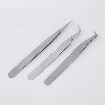 China Wholesale Custom Private Label Stainless Steel Private Label Eyelash Tweezers Metal Curved Eyelash Extension With Logo And Case for sale