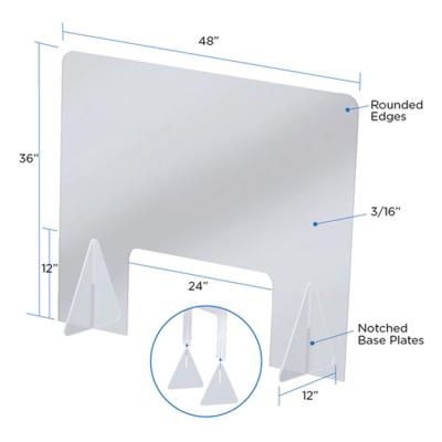 China Acrylic Factory Assembled Assembled Clear Table Cashier Sneeze Guard Clear Protective Transparent Splatter Shield Factory for sale