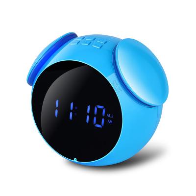 China Mini wireless blue digital creative alarm clock speaker alarm square dance square dance mp3 outdoor smart sound subwoofer for sale