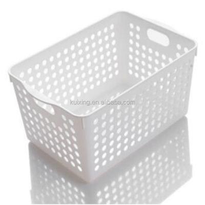 China Packing Items Injection Molding For Supermarket White Daily Plastic Basket for sale