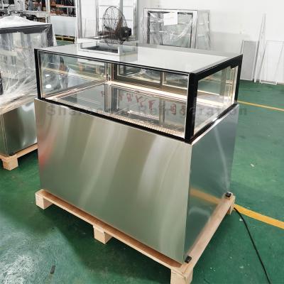 China Single-temperature 45 degree bevel Common Front Ultra Clear Glass Chocolate Fridge Top and Chocolate Refrigerator Showcase for sale