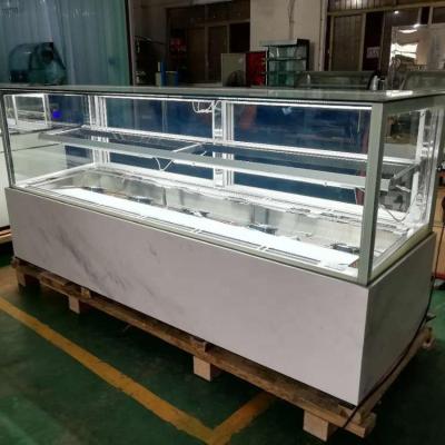 China Single-temperature cake display refrigerator refridgeration ADJUST bakery display cooler / glass cake showcase for sale