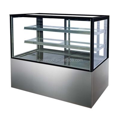 China 1.2m Single-temperature 2 Layers Stainless Steel Base Cake Pastry Fridge Display Showcase Refrigerator for sale