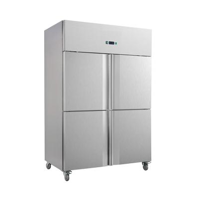 China Single-Temperature Hotel Kitchen Upright 1285L 4 Door Commercial Refrigerator For Fruits And Vegetables for sale