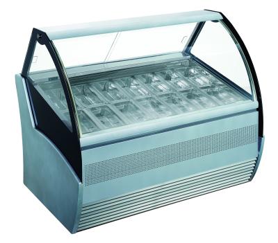 China Commercial Used Single-temperature 24 Pans Ice Cream Outdoor Italian Display Freezer For Sale for sale