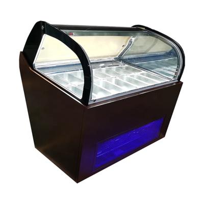 China Single-Temperature CE Approval Ice Cream Display Freezer Creams Gelato Showcase With 22Pans for sale