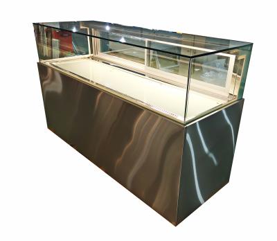 China Single-temperature Ultra Clear Stainless Steel Glass Hot Showcase for sale