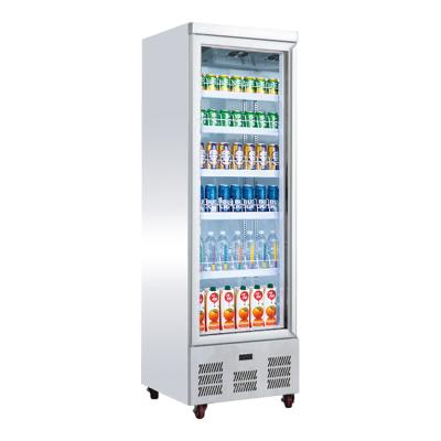 China Single-Temperature Upright Single Door Beverage Display Heating Glass Freezer for sale