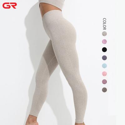 China Wear Solid Color Fabric Breathable Active Comfortable Yoga Pants High Waist Gym Breathable Yoga Leggings for sale