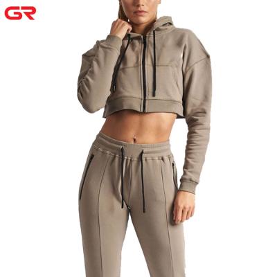 China High Quality Anti-Shrink Long Sleeve Pullover Sweatshirt Women Active Zipper Hoodies for sale