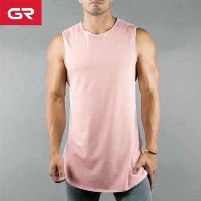 China Custom Men's Gym Tank Top Fitness Anti-pilling OEM Crewneck Aplet Super Soft Scoop Edge for sale