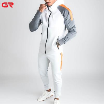 China 2020 Popular Products OEM QUICK DRY Color Blocking Full Zipper Fit Slim Up Men's Hoodie Set for sale