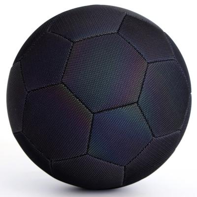 China Sports Playing Adekale Durable Glow Holographic Reflective Soccer Ball for sale