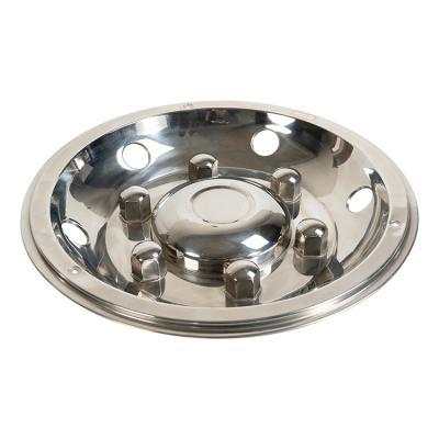 China Locking-Ring 17.5 Wheel Balances Cover Mirror Polished Stainless Steel Wheel Simulator For Universal European Trucks / Buses for sale