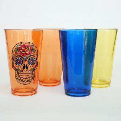 China Wholesale 480ml Clear Glass 480ml Bar Beer Glass Colorful 16oz Colored Set of 4 With Gift Box for sale