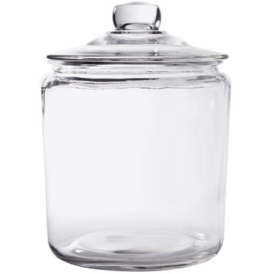 China Viable Clear Round Kitchen Food Storage Container Ripple Cube Cube Water Glass Jar With Airtight Glass Lid Glass Jar Food Storage for sale