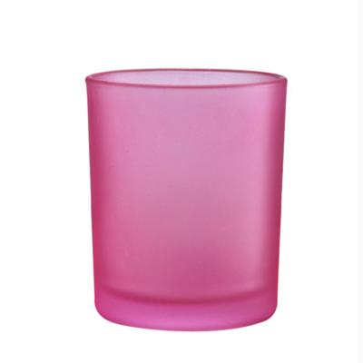 China Hot sale high quality rose frosted 10oz scented candle atomized glass jar with lid for sale