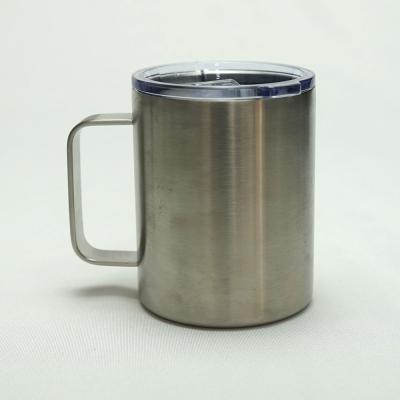 China Durable Custom 304 Stainless Steel Coffee Mugs Double Wall 10oz Heat Resistant Mug With Lid And Handle for sale