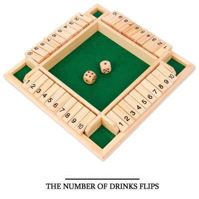 China Indoor Games Play Closed Box Dice Table Game For Adult Children Classic 4 Sided Wooden Pub Board Game for sale