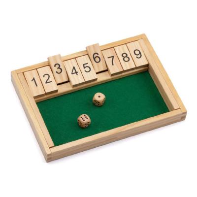 China Popular Bar and Bar Wooden 2 Players Board Game Wooden Table Games Closed Box Dice Game for sale