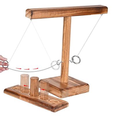 China Ring Toss Games Wooden Table Top Interactive Quick Game New Zealand Pine Wood Small for sale