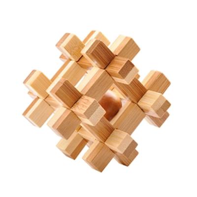 China Chridren plays 3D wooden puzzle Luban Lock Toy Puzzle Wooden Brain Teasers For Children Adult for sale