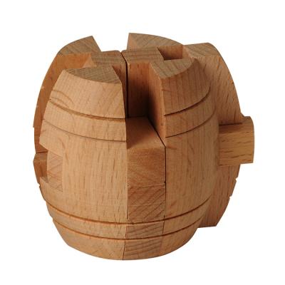 China Chridren Toys Wooden Wine Barrel Puzzle Lock Educational Toy For Children for sale