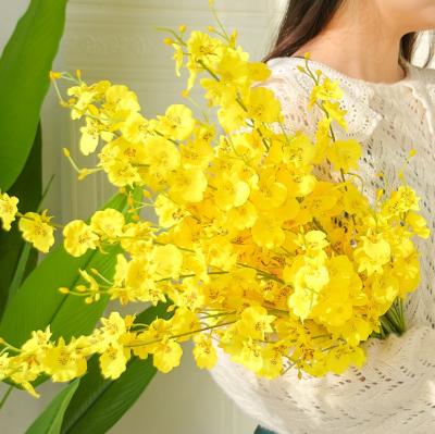 China White Plant Wedding Silk Orchids Orchids Stem Oncidium Orchid Plant YOPIN 065 White Silk Orchids Orchids Stem Oncidium Orchid Flowers for sale