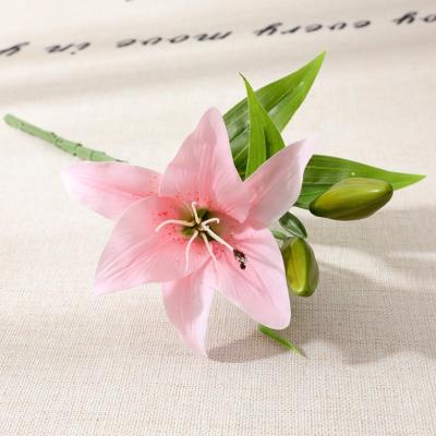 China Lili YOPIN 075 Artificial Flowers Latex Lily White Wedding Lily Flower Artificial Lily Flowers for sale