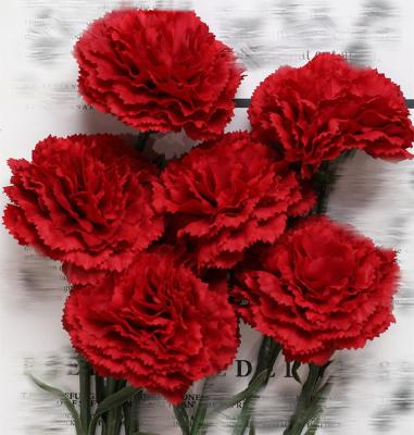 China Carnation Flowers YOPIN 076 Artificial Flowers Mother's Day Gift Carnation Flowers Artificial Red Carnations for sale