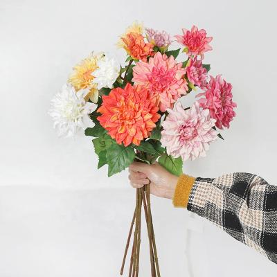 China Latex Wedding Dahlia Flower Artificial Dahlia Flower Decoration Artificial Flower Touch Plants YOPIN 077 Artificial Dahlia Real for sale