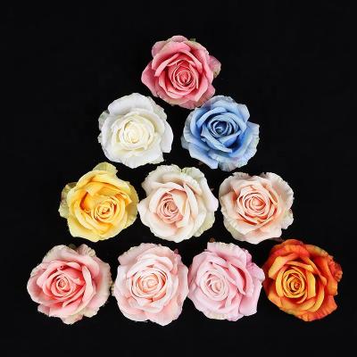 China Layout White Blush Artificial Flower Rose Head Flower Head Artificial White Rose Heads Artificial Silk Rose Head Flower Head YOPIN 206 for sale