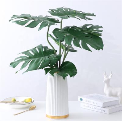 China Vase Artificial Monstera Decoration Leaves Green Plant Artificial Flower Vase Decoration YOPIN 020 Monstera Artificial Leaves Green Plant for sale