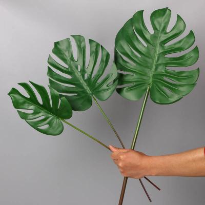 China YOPIN-111 Home Decoration Wholesale Home Decorative Fake Monstera Leaves Artificial Palm Leaves for sale