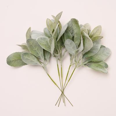 China Home / Wedding Cheap Greenery Plants Decoration YOPIN-121 Artificial Faux Lambs Ear Assembled Rod for sale