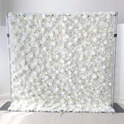 China YOPIN 002 Artificial Silk Flower Wall Panel Backdrop Wall Flower Decorative Wedding Decor Wedding Home Decor for sale