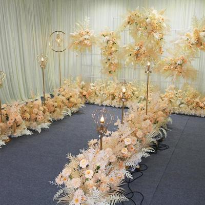 China Flower Ball Wedding Centerpieces YOPIN 029 Artificial Flowers Wedding Event Champagne Runner Flower Backdrop Table Centerpiece Decoration for sale