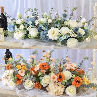 China Wholesale Wedding Decoration ALH54 Artificial Silk Flower Table Runner for sale