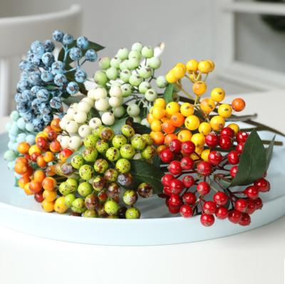 China Blue Artificial White Berry Plant Berry Flower Christmas Berries YOPIN 106 Christmas Artificial White Decoration Supplies for sale