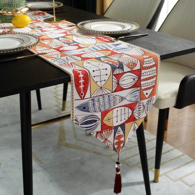 China Reusable Nordic Table Runner Thicken Custom Digital Printing Table Runner For Dining Room for sale