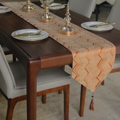 China Beautiful Romantic Nordic Style Geometric Embroidered Decoration Table Runner And Cushion Cover For Modern Dining Table for sale