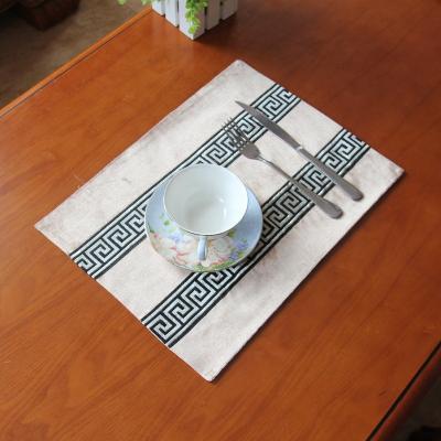 China Viable Wholesale Lace Fabric Polyester Velvet Place Mat Luxury Christmas Table Place Mat For Cup Bowls for sale